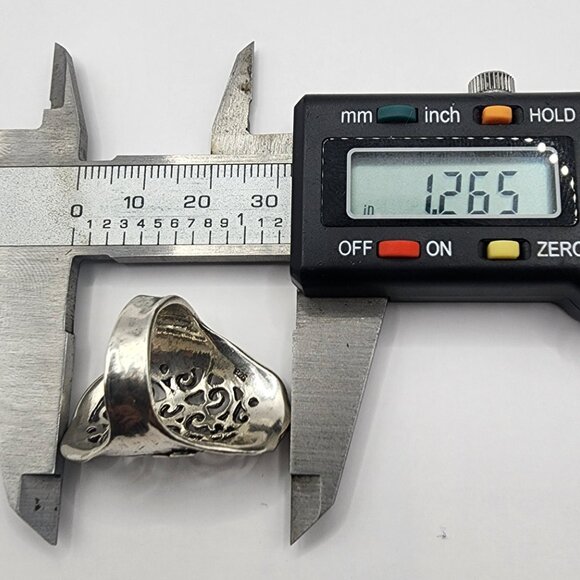 Shablool Didae Sterling Silver Scroll Ring Size 7.5 One of a kind Israel Israeli - Picture 4 of 4